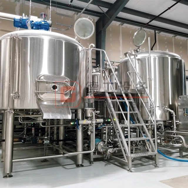 Tre kärl 2000L Kommersiellt bryggsystem Brewhouse Fri Kombination Side Manhole Fermenteringstank nära mig