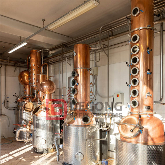 DEGONG Copper kommersiell destillationsutrustning 500-2000 liter vodka hylla destillerare