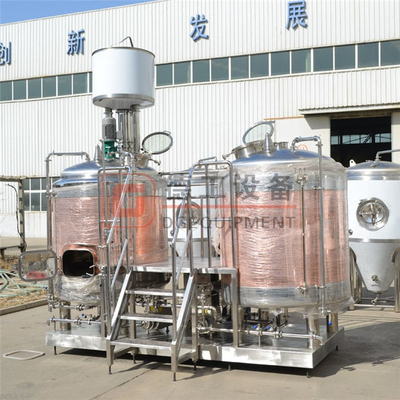 Mikrobryggeri ölutrustning 500L 1-2 partier per dag rostfritt stål eller beklädnad koppar