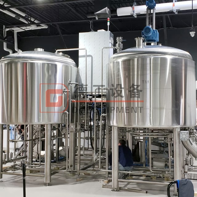 Volym 700L 3-kärl ölbryggningssystem Bryggeri med ånguppvärmning för öltillverkning till salu