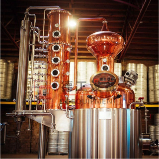 Ånguppvärmning 1000L Destillationsutrustning Red Copper Distiller Gin Whisky Rom Near Me
