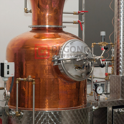1500L 396Gallon Koppar Vodka Destillationsutrustning Whisky Rom Distiller Supplier